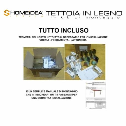 Tettoia in legno mis 3,0 x 3,5 mt