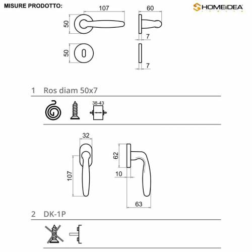 Door handle - Ghidini Roma Q8 EB50