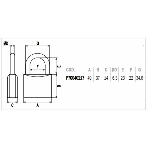 Padlock Iseo City 40