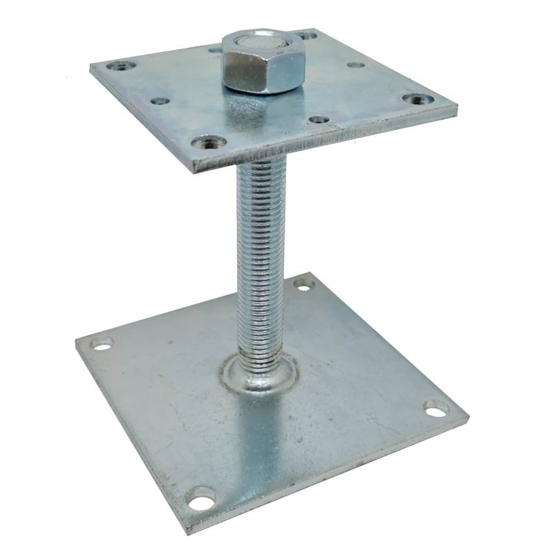 Adjustable plate in galvanized steel base 13 x 13 cm top plate 9 x 9 cm