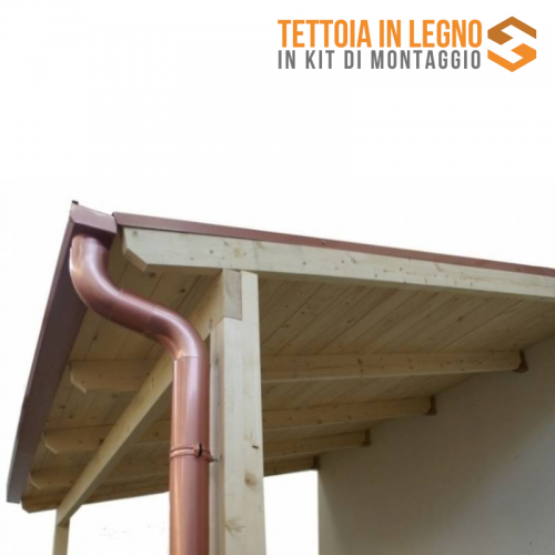 Tettoia in legno mis. 3 x 4 mt