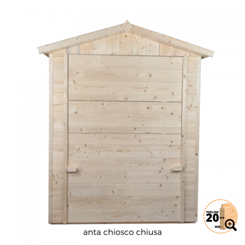 Chiosco 172 x 174 cm in legno con 1 anta chiosco linea economica - anta anteriore chiusa