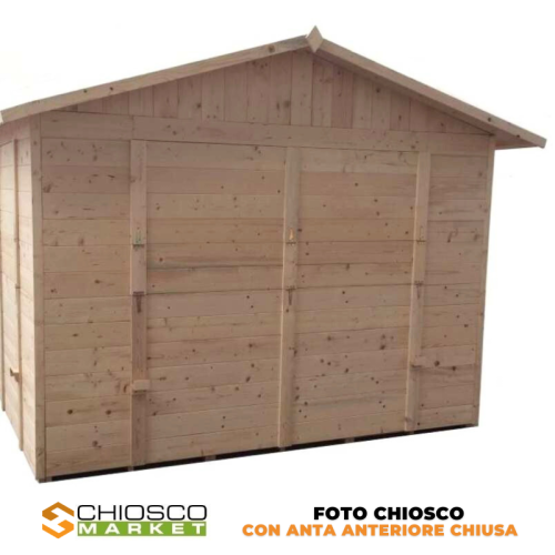 Chiosco Market in legno mis. 330 x 318 cm in legno - anta chiusa