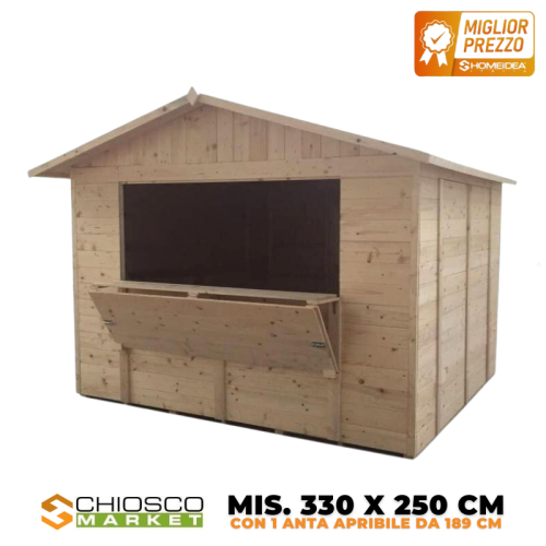 Chiosco Market 330 x 250 cm in legno 1 anta