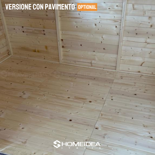 casetta in legno 329x412 cm con doppia porta e finestra