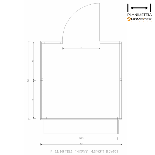 piantina chiosco Market 182 x 193 cm in legno