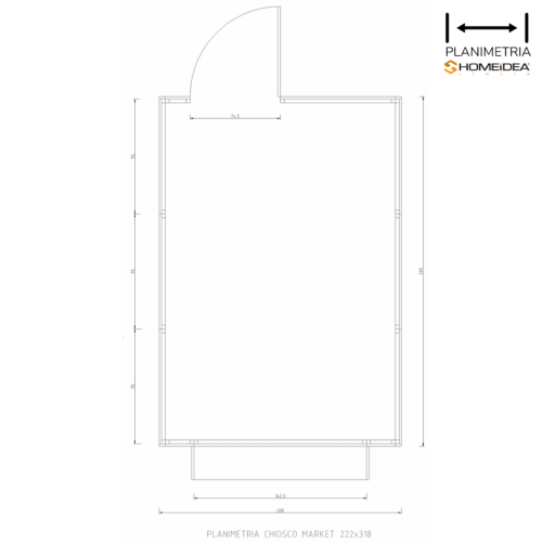 Wooden kiosk 222 x 318 cm market...