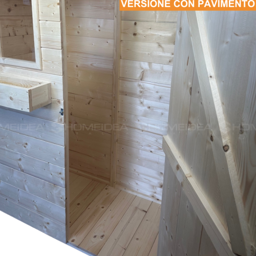 Casetta in legno mis 139 x 79 cm versione con pavimento