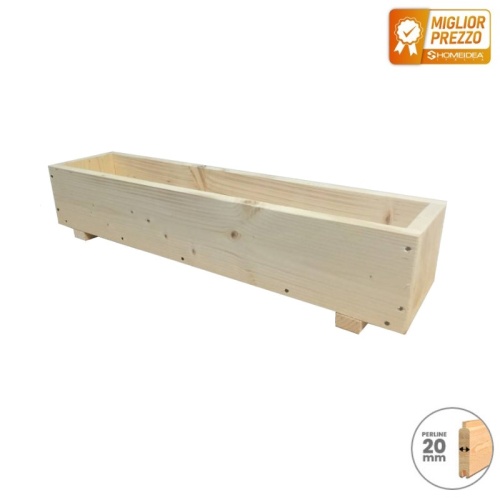 Fioriera in legno 70 x 16 x 14 cm per balcone o muretto