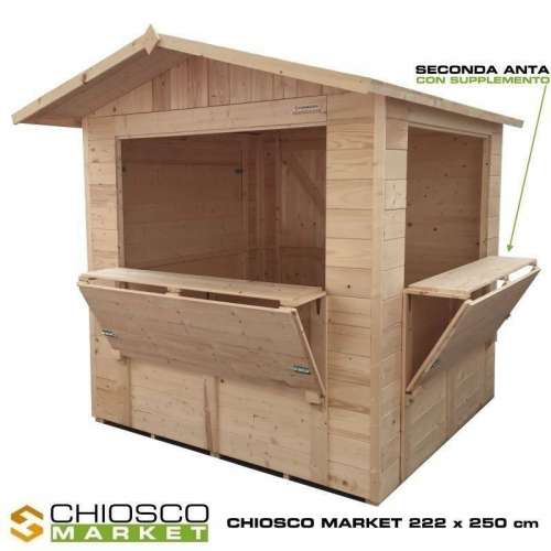 Chiosco Market 222 x 250 cm in legno 2 ante