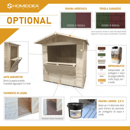 Wooden kiosk 258 x 250 cm market